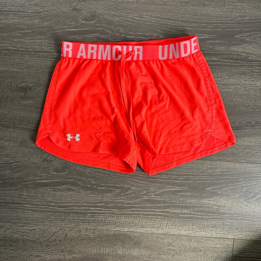 Orange under armour shorts